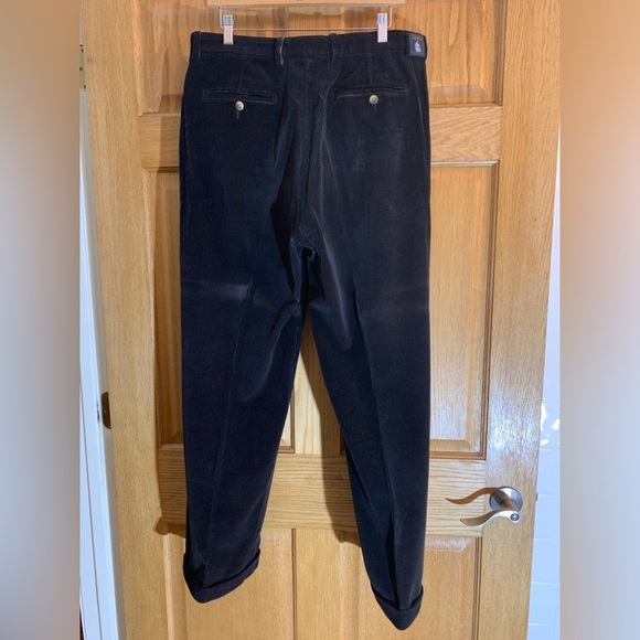 Vintage Nautica Black Pleated Cuffed Classic Fit Corduroy Pants Rigger 34x30 Y2K - Picture 5 of 9